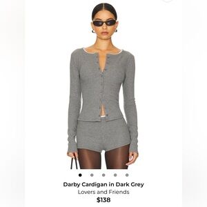 Lovers + Friends Gray Button-Up Top